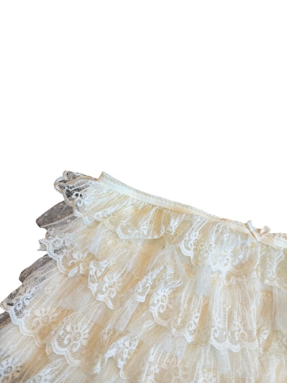 Jaded London Tiered Ruffle Lace Shorts Ivory Sheer Size Small Women's NWT - Picture 3 of 14